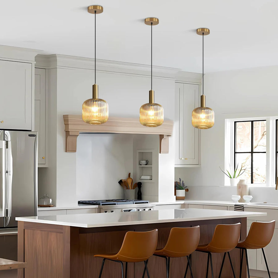Amber Glass modern Ceiling Light