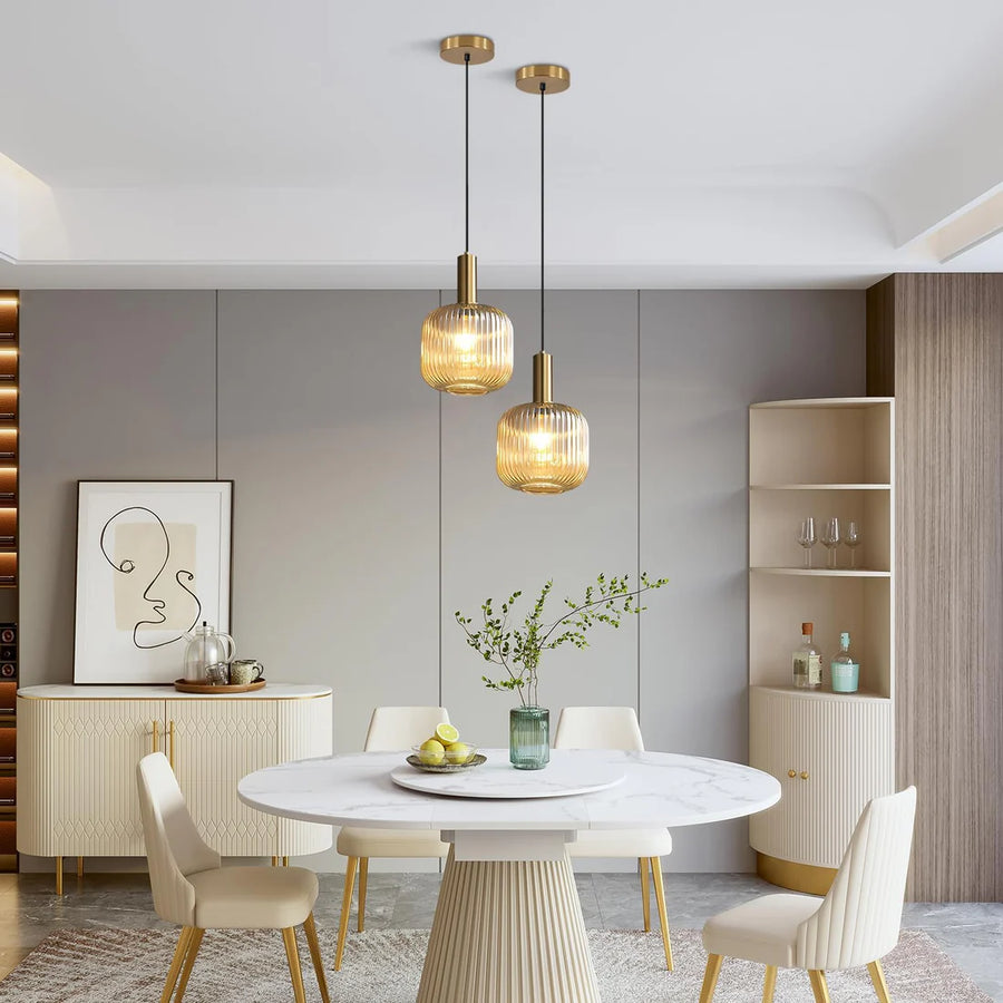 Amber Glass modern Ceiling Light