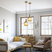 Amber Glass modern Ceiling Light