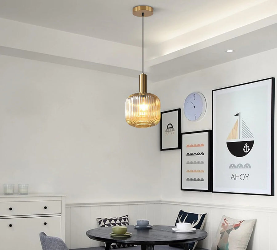 Amber Glass modern Ceiling Light