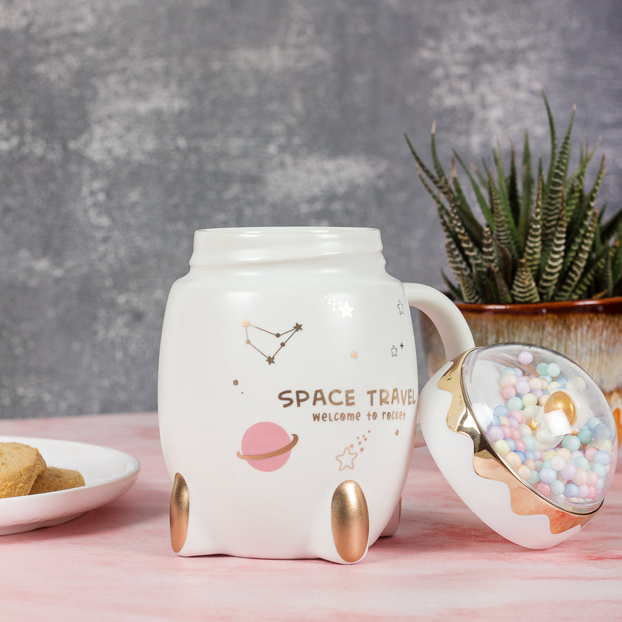 Astronaut Ceramic milk Mug - White