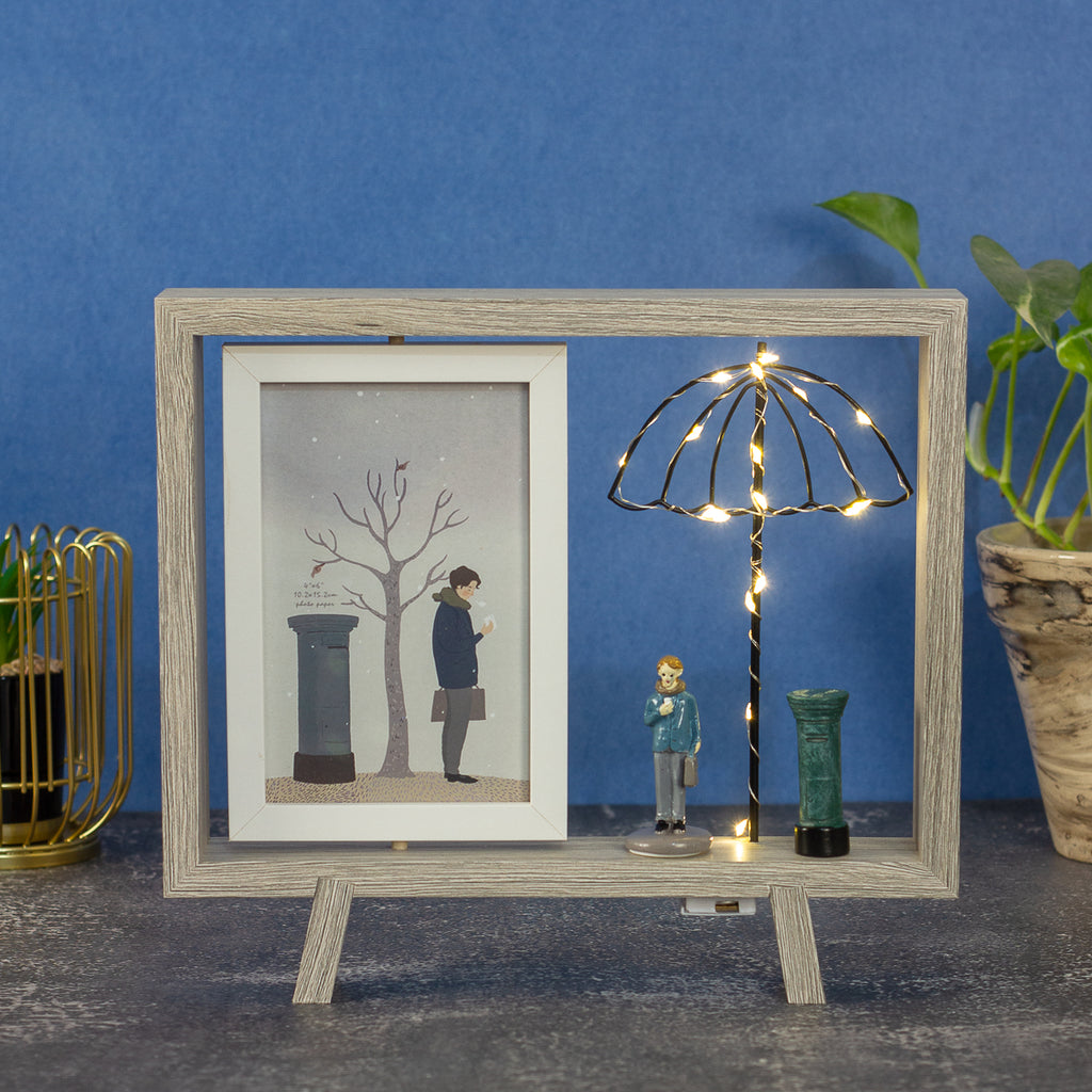 Photo frame with dual frame and Led light- Umbrella style – Coral Tree