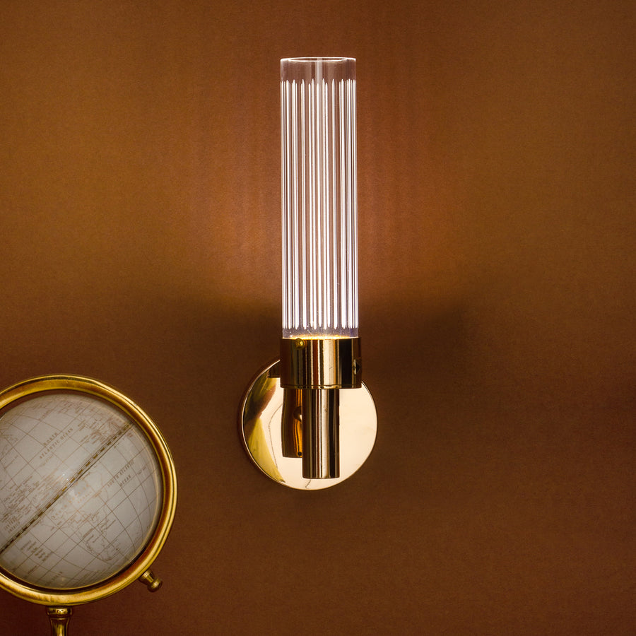 Modern Wall Lamp for Bedroom, Clear Glass Shade