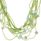 Green Beaded multi layered thread neckalce
