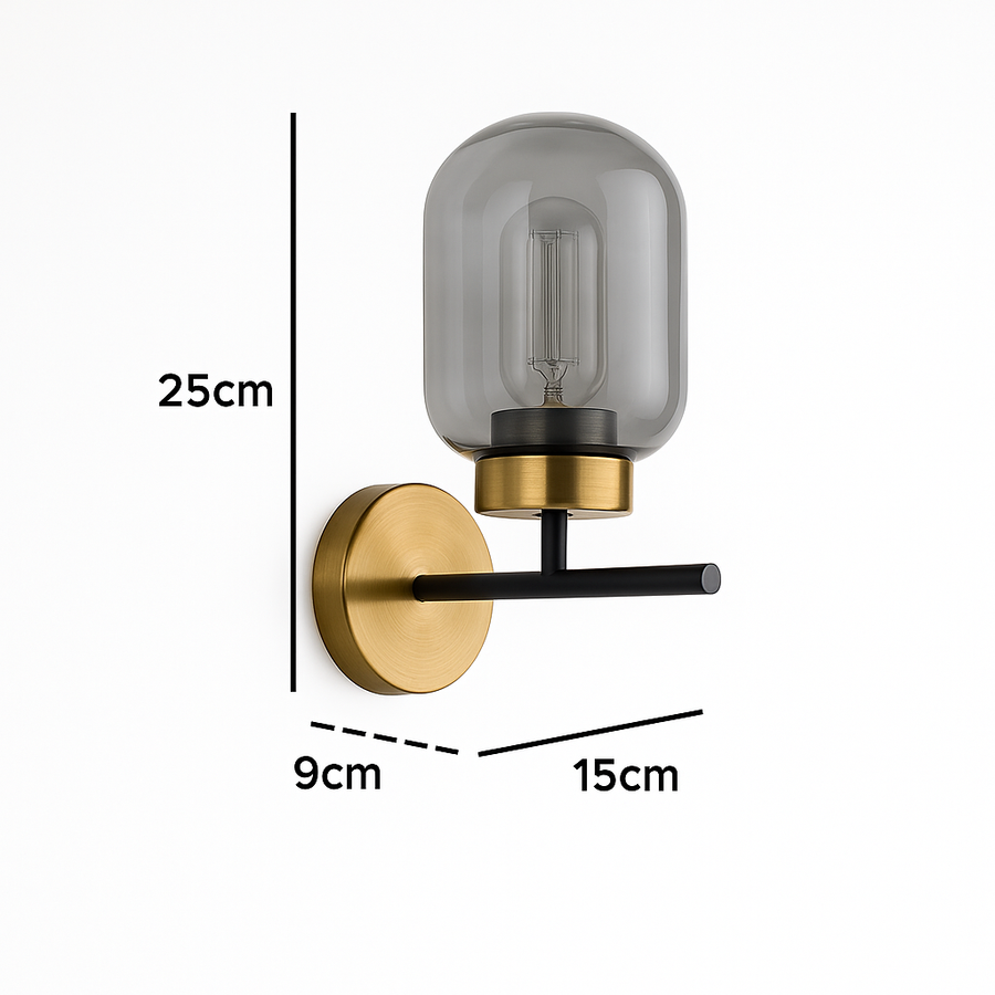 The Glass Wall Light Amber Glass shade