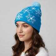 Coral Tree Snowflick Blue LED Wool Cap – 6 LEDs, 4 Light Modes, Winter Beanie, Unisex Free Size