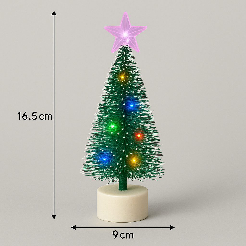 Coral Tree Set of 5 LED Fiber Optic Mini Christmas Trees – Color-Changing, Battery Operated 🎄