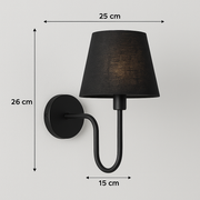 The Black Fabric Lamp Shade Wall Lights