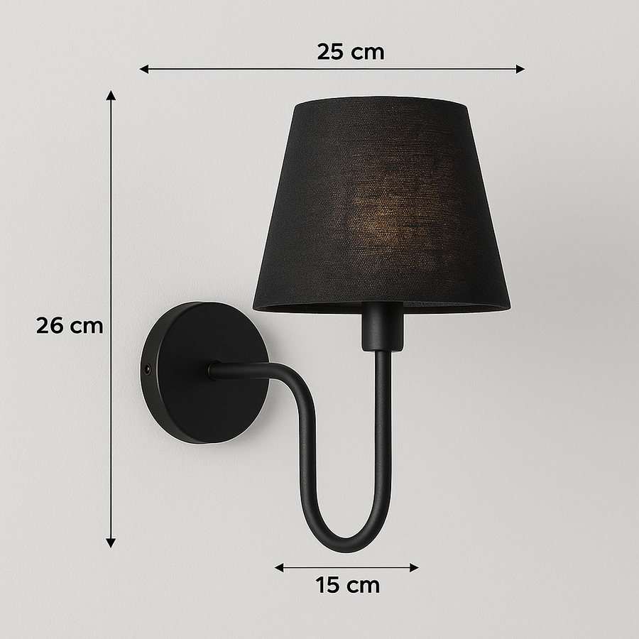 The Black Fabric Lamp Shade Wall Lights