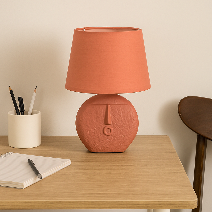 Terracotta Table lamp with lamp shade