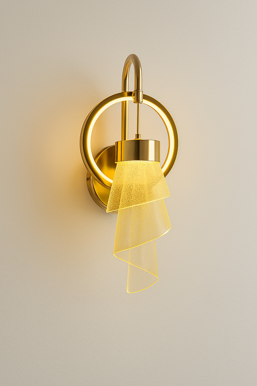 Elegant Brass & Acrylic Wall Sconce Light