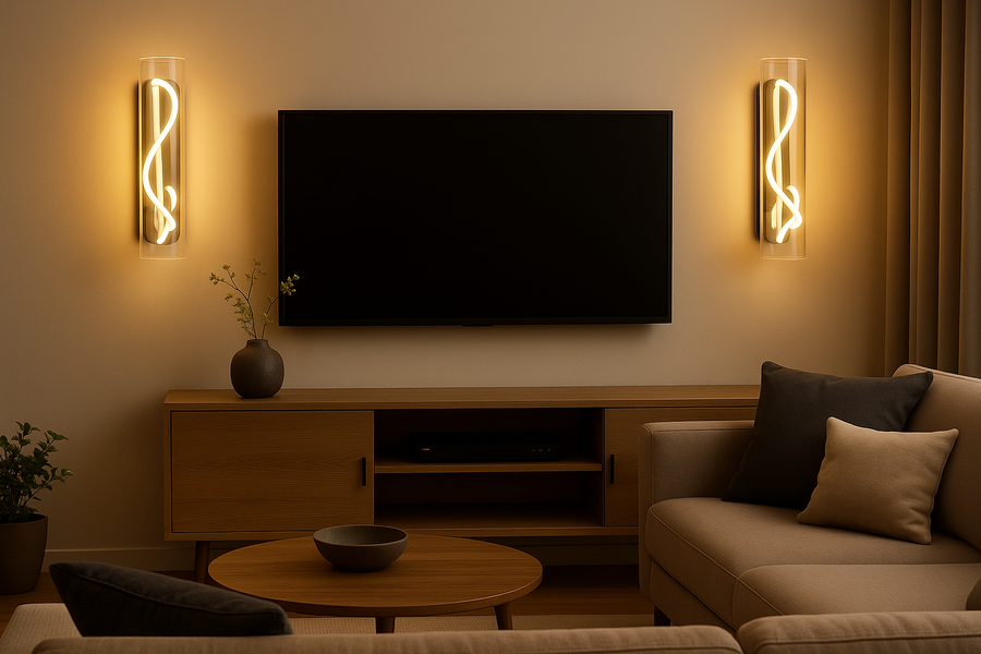 Modern LED Wall Light with Cylindrical Glass Shade