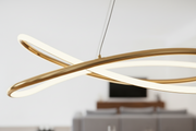 Modern Sculptural LED Chandelier in Gold Finish | Contemporary Hanging Ceiling Light