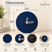 Coral Tree Modern Round Table Clock, 12 cm Decorative Textured Desk Clock with Minimalist Hands & Stable Stand, Battery Operated Small Clock for Bedroom, Living Room, Study, Office & Gifting