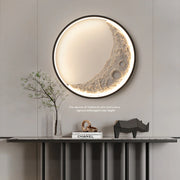 Mood Light Metal Ring Wall lamp with Resin Moon Decorative Accessories