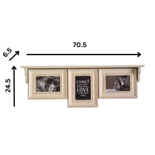 wooden shelf set of 3 photo frame