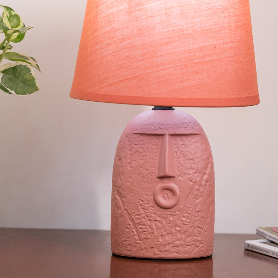 Terracotta wow table lamp with lamp shade