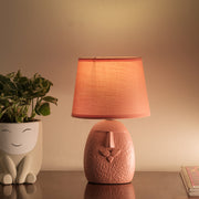 Terracotta moustache table lamp with lamp shade