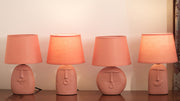 Terracotta moustache table lamp with lamp shade