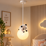 Coral Tree Astronaut Moon Pendant Light for Kids Room | Astro Space Theme Hanging Ceiling Light with Glowing Moon Globe | Decorative Light for Boys & Girls Bedroom, Nursery & Playroom