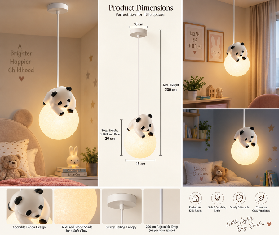 Coral Tree Astronaut Moon Pendant Light for Kids Room | Astro Space Theme Hanging Ceiling Light with Glowing Moon Globe | Decorative Light for Boys & Girls Bedroom, Nursery & Playroom