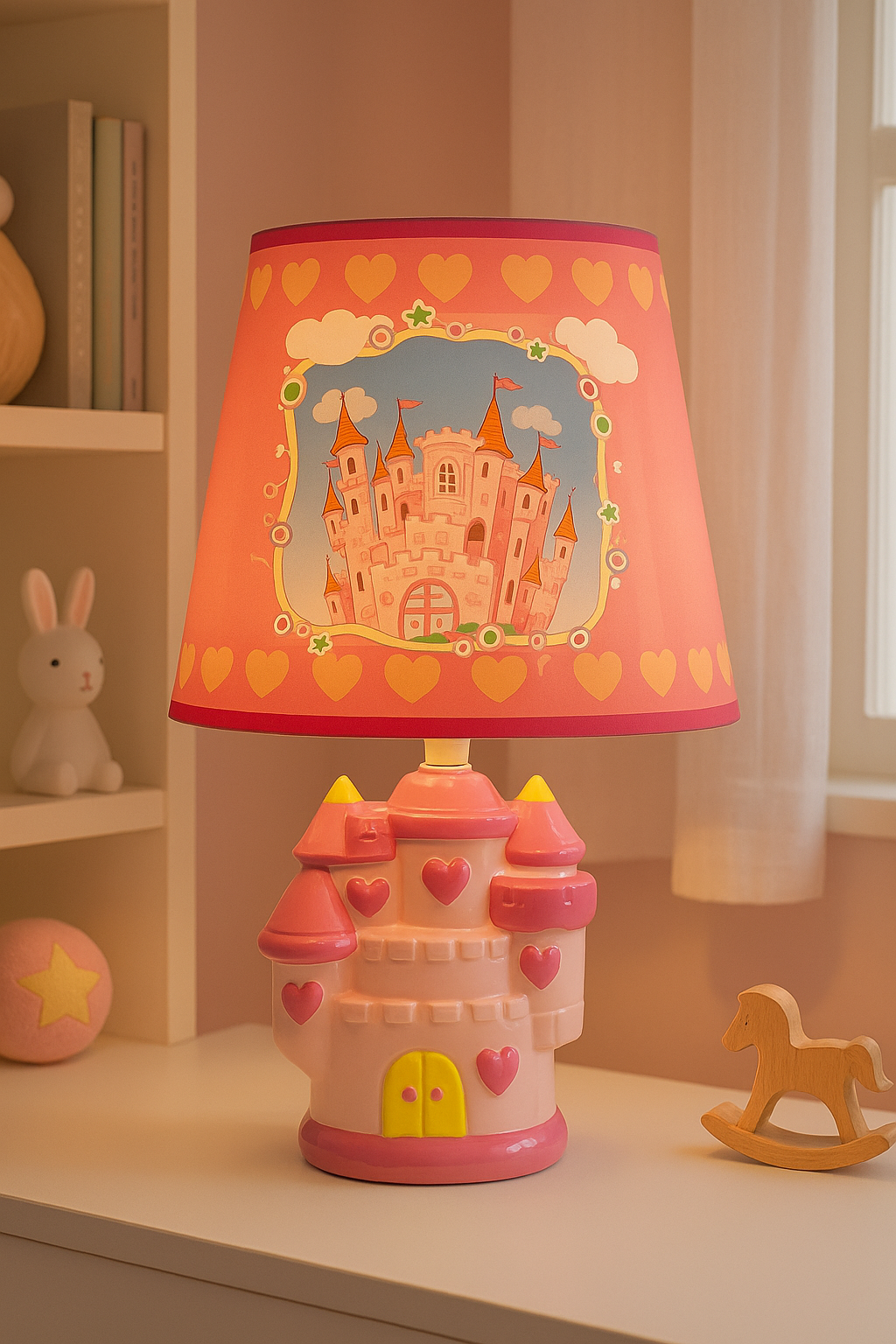 Kids Castle Table Lamp – Cute Night Lamp for Boys & Girls (Available in Pink & Blue)