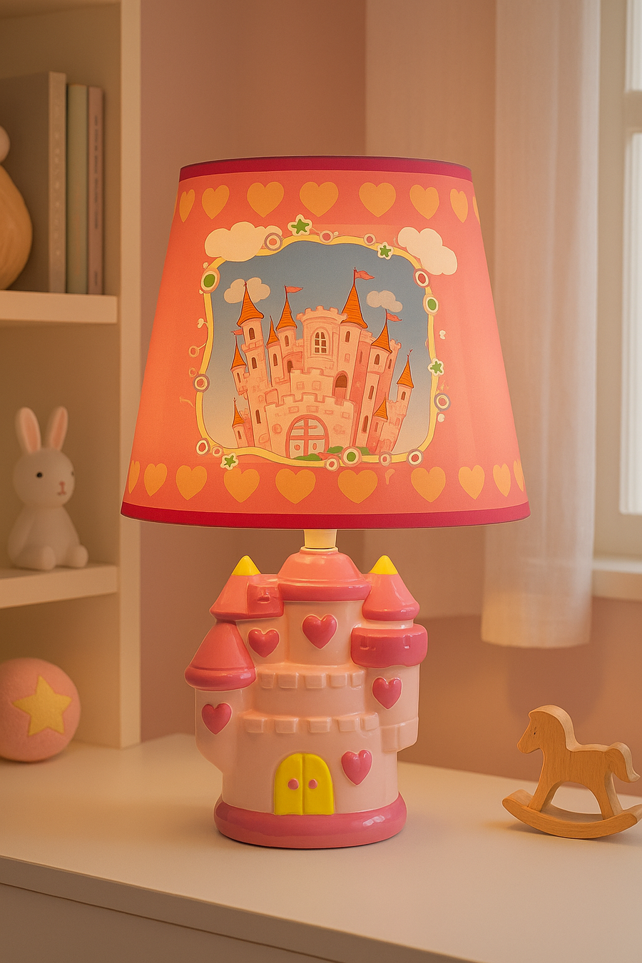 Kids Castle Table Lamp – Cute Night Lamp for Boys & Girls (Available in Pink & Blue)