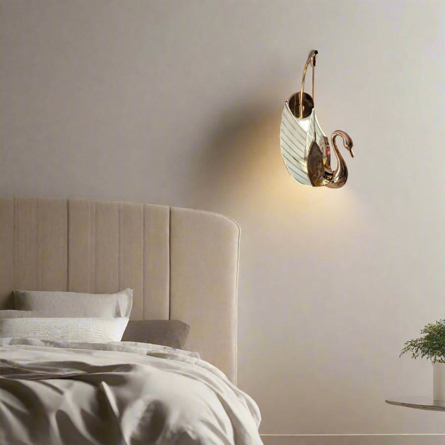 Swan LED Wall Light Fixture for Living Room, Bedroom, and Hallway Vanity Light