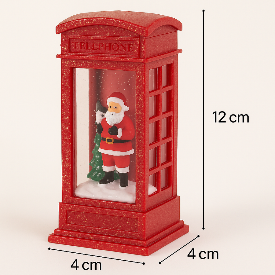 Red telephone booth Christmas decoration