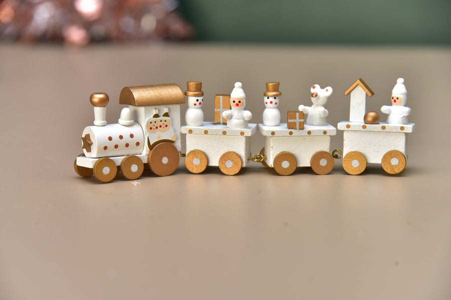 wooden Christmas train for decoration