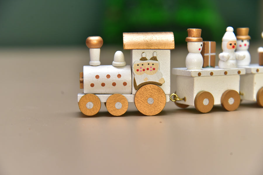 wooden Christmas train for decoration