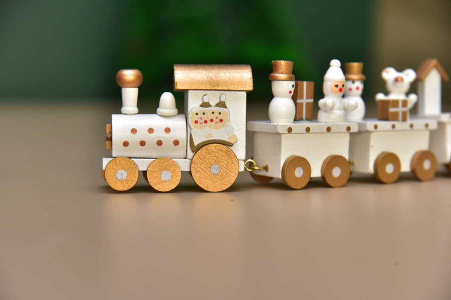 wooden Christmas train for decoration