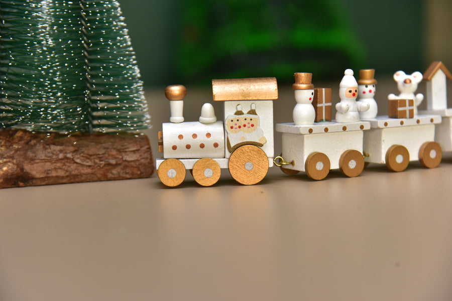 wooden Christmas train for decoration