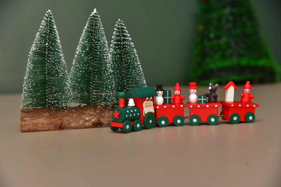wooden Christmas train for decoration