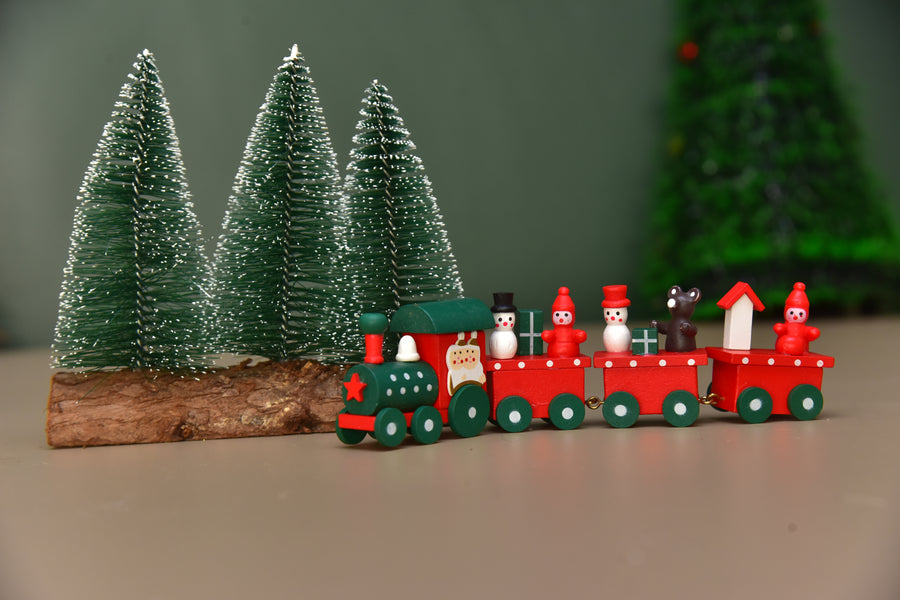 wooden Christmas train for decoration