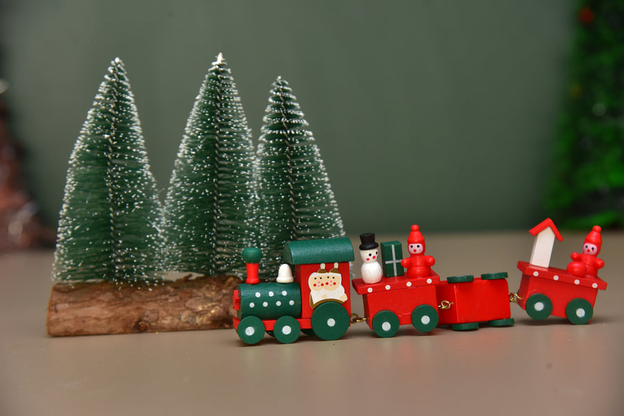 wooden Christmas train for decoration