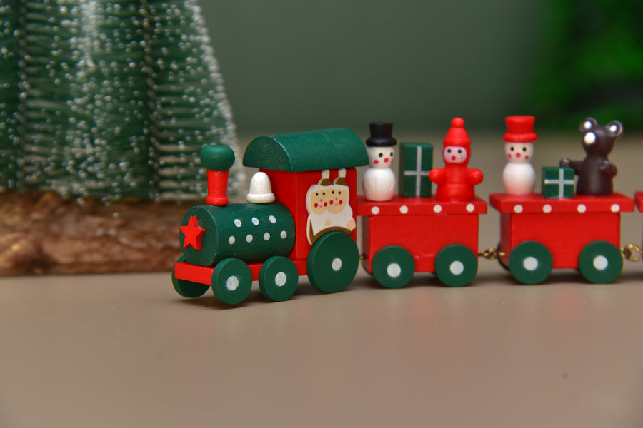 wooden Christmas train for decoration