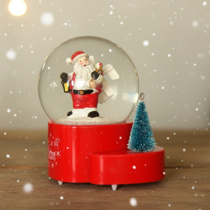 Christmas Santa Snow Globe with Music & Snow Swirl