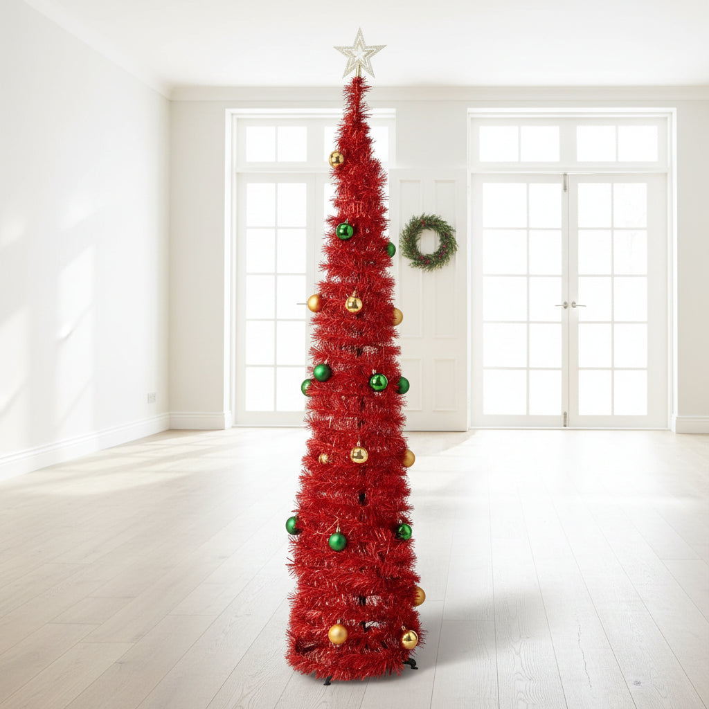 5.3 Ft Collapsible Christmas Tree with Pre-Fixed Balls | Ready to