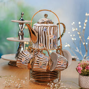 White and Golden color 14 tea Cup set