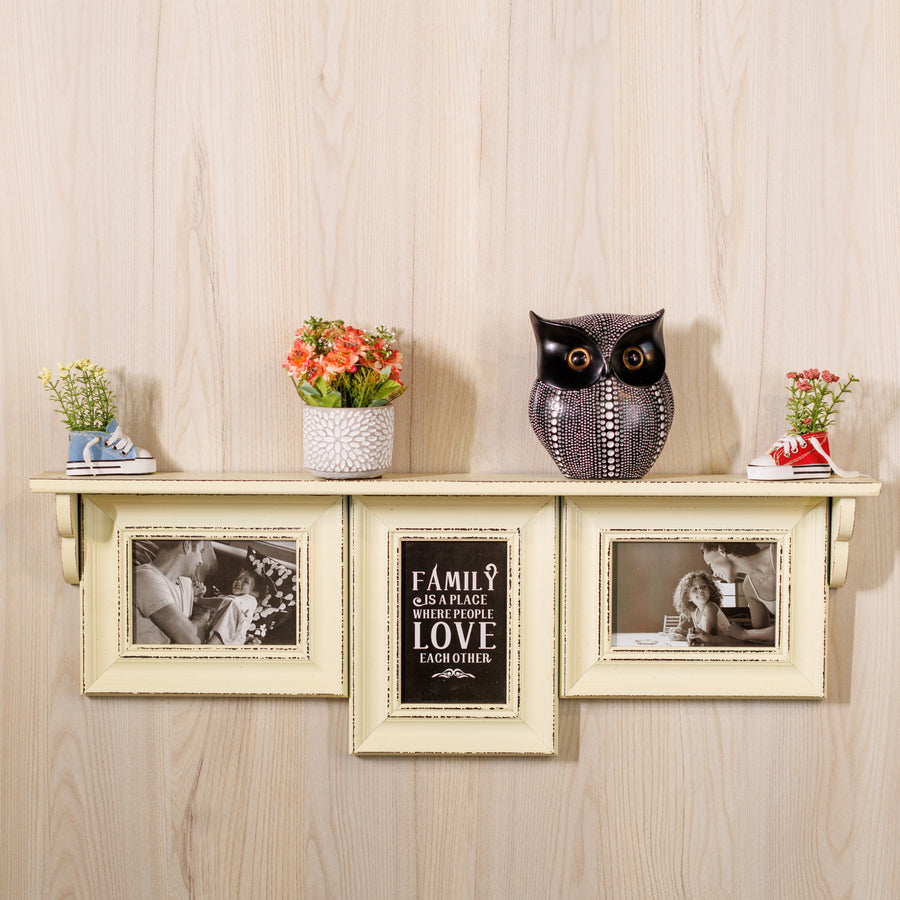 wooden shelf set of 3 photo frame