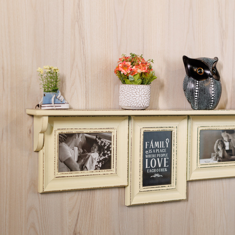 wooden shelf set of 3 photo frame