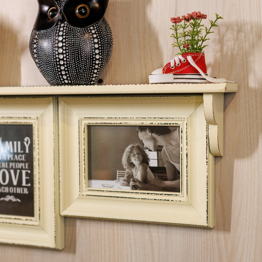wooden shelf set of 3 photo frame