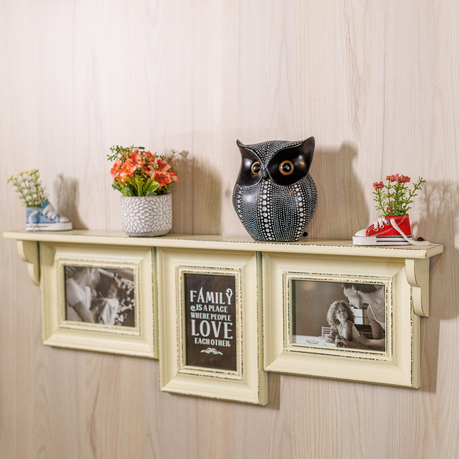 wooden shelf set of 3 photo frame