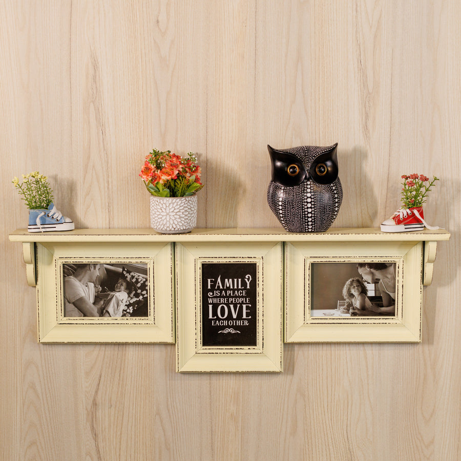 wooden shelf set of 3 photo frame