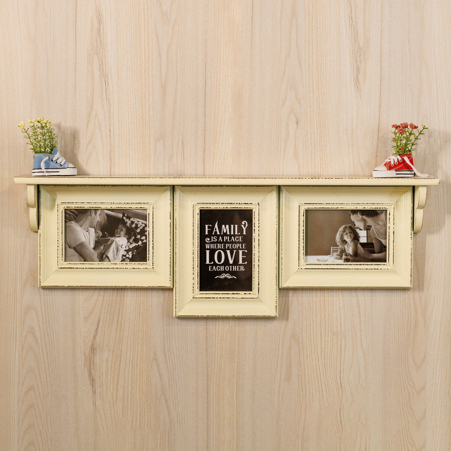 wooden shelf set of 3 photo frame
