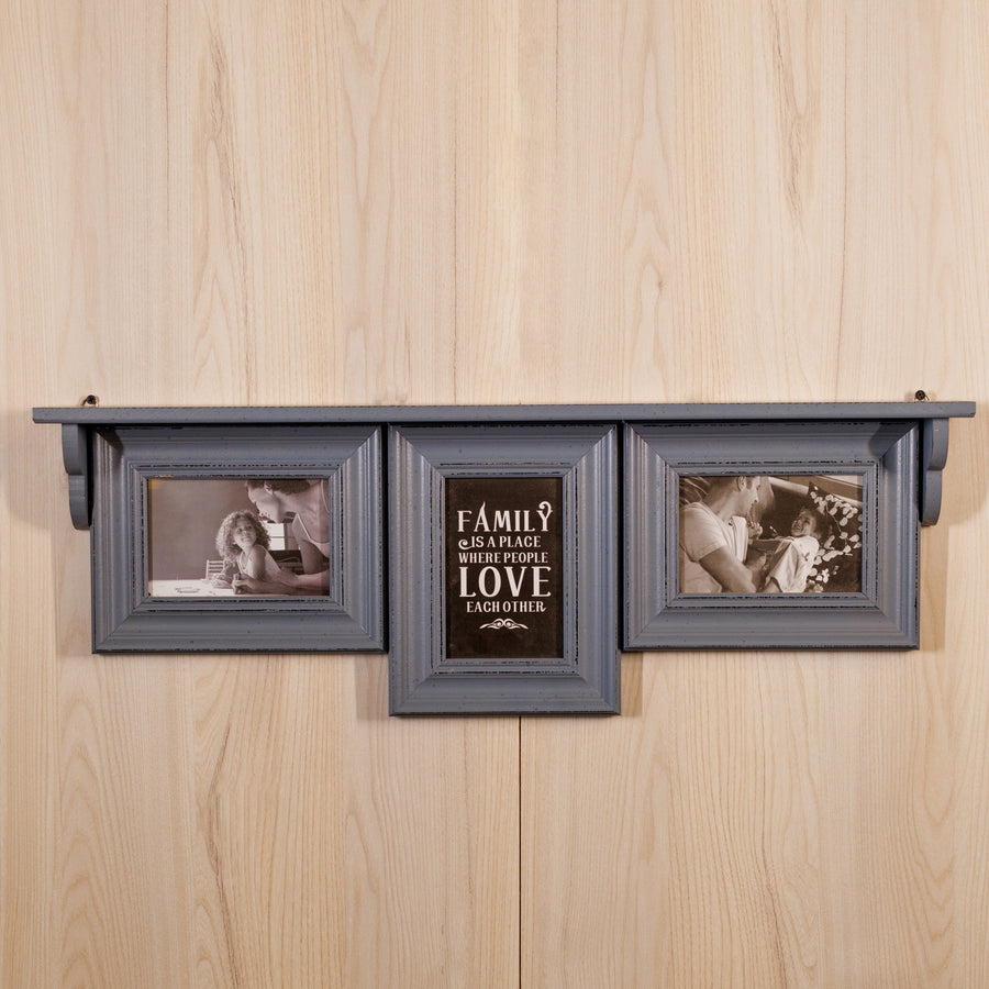 wooden shelf set of 3 photoframe