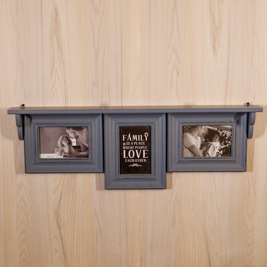 wooden shelf set of 3 photoframe