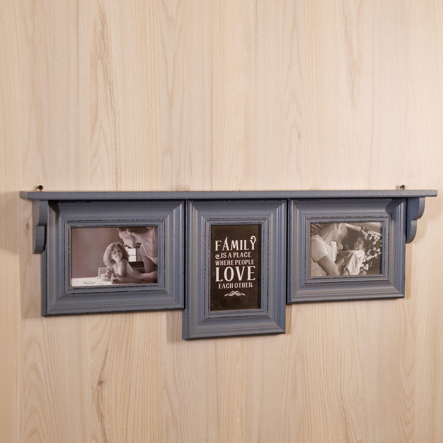 wooden shelf set of 3 photoframe