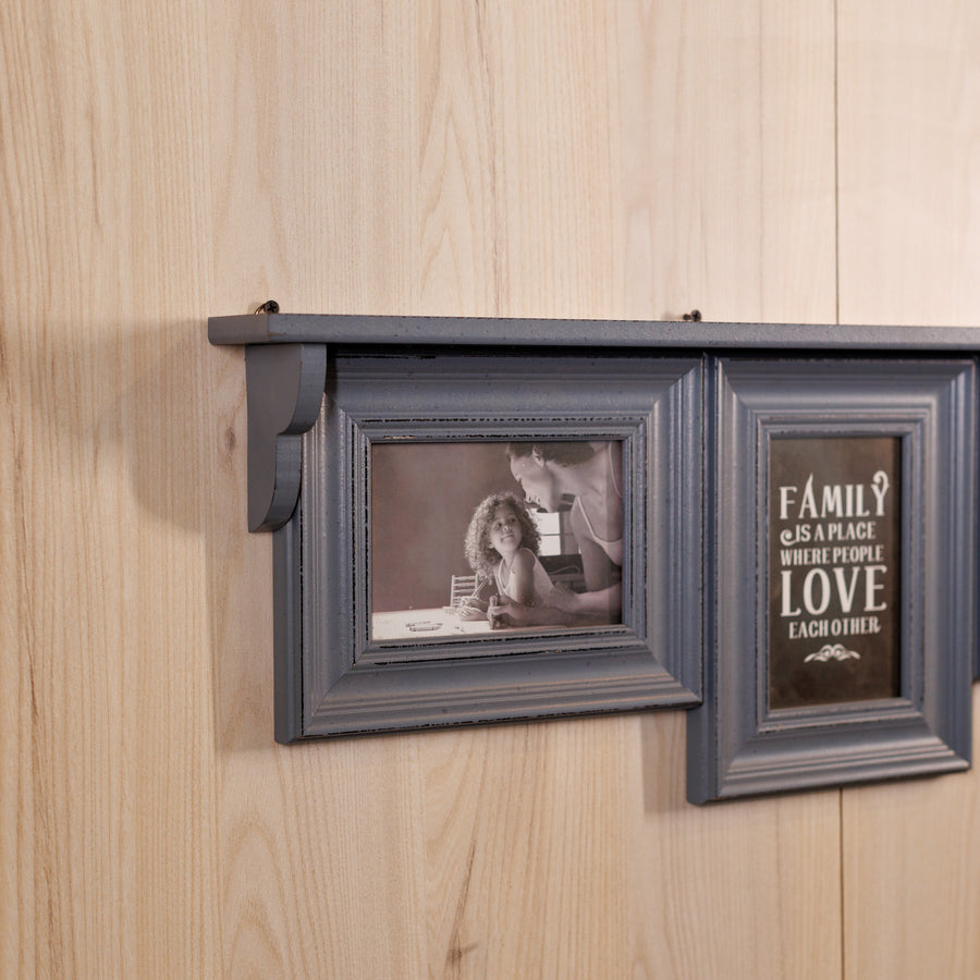 wooden shelf set of 3 photoframe